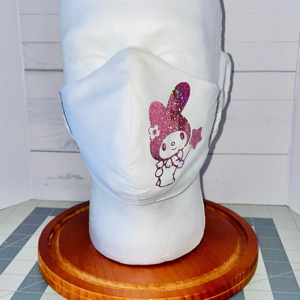 Sanrio hello kitty My Melody Holographic pink blush face mask glam